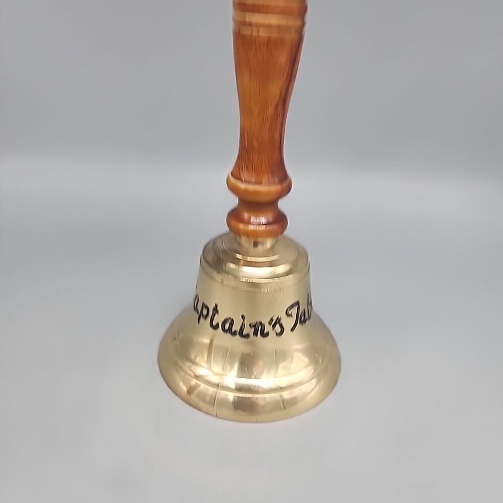 Vintage Brass Captain's Table Bell, 8" Tall, Bell  3.5" Diameter